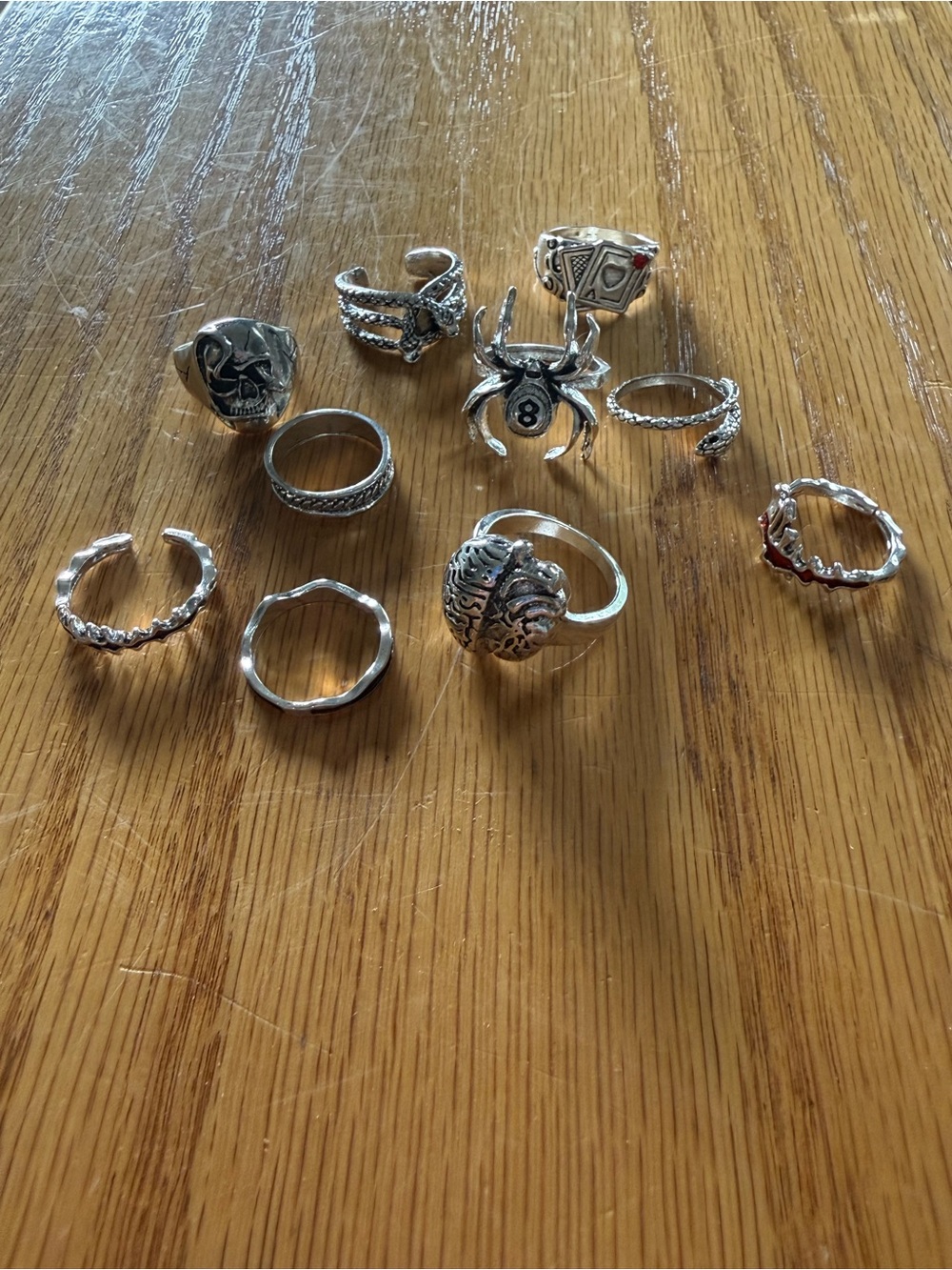 Mixed Silver-Tone Statement Ring Set
